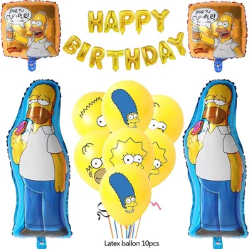 Simpsoned Õhupalli Naljakas Famliy Kodu Simpson Lateks Foolium Õhu Ballon Kuld Happy Birthday Party Dekoratsioon Laps Mänguasja Cartoon Globo