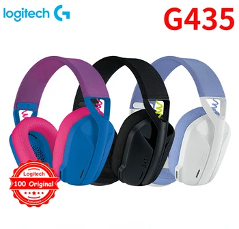 Logitech G435 Lightspeed Bluetooth Wireless Gaming Headset Üle-Ear Kõrvaklapid, sisse-Ehitatud mikrofoni kooskõlas Dolby Atmos PC