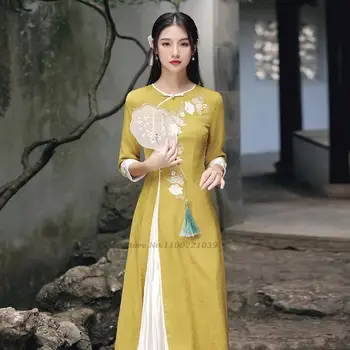 2022 aodai vietnam riided cheongsam aodai vietnam kleit vietnami traditsioonilisi kleit cheongsam moodne naiste kleit aodai